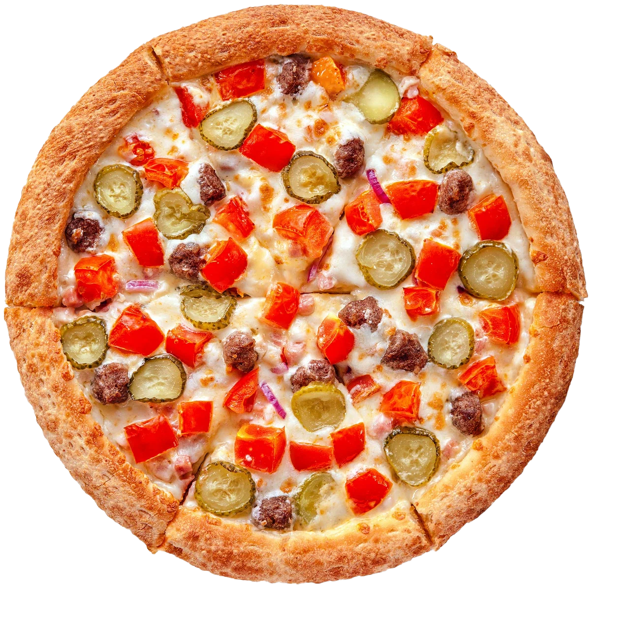 Пицца с пепперони и оливками